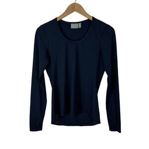 Athleta Mesh Scoop Neck Pullover Shirt Womens Size S Blue Pullover Athletic Gym‎